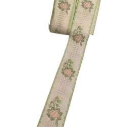 Κορδέλα ύφασμα με κέντημα 2,5cm