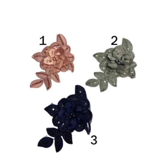 Ραφτο μοτίφ τριαντάφυλλο με στρας 15cm σε 2 χρώματα ()