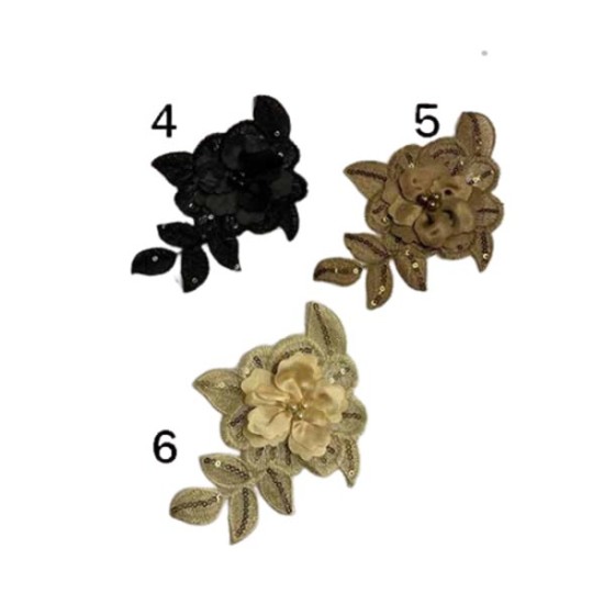 Ραφτο μοτίφ τριαντάφυλλο με στρας 15cm σε 2 χρώματα (96440)