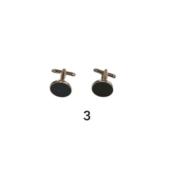 Μανικετόκουμπα ασημί σε 3 χρώματα (110859)