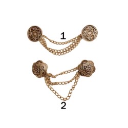 Κουμπιά με αλυσίδα ασημένια