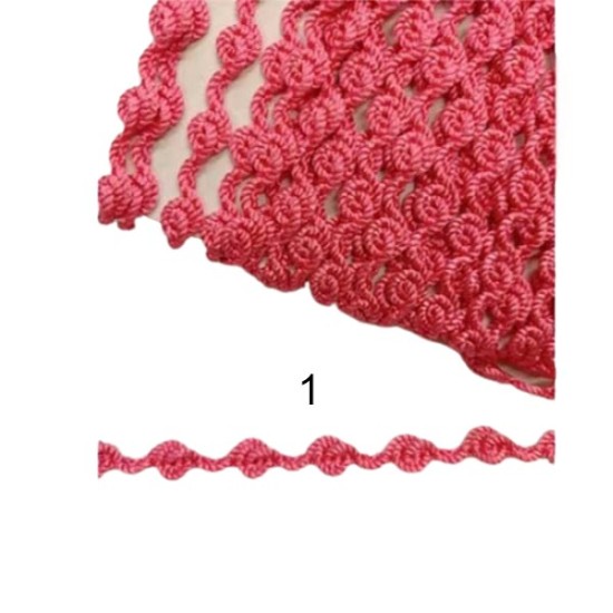 Τρέσα λεπτή με σχέδιο λουλούδι 1cm σε 3 χρώματα ()