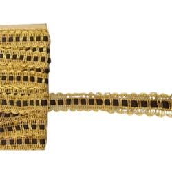 Χρυσή τρέσα με μαύρο κορδόνι 2cm Χρυσή τρέσα με μαύρο κορδόνι 2cm