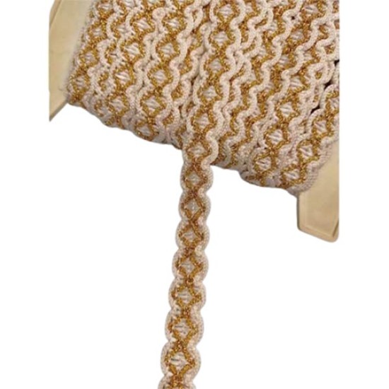 Τρέσα λευκή με χρυσή λεπτομέρεια 2cm  ()