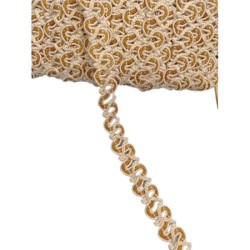Τρέσα ρεγιόν λευκή με χρυσή λεπτομέρια 1,5cm 