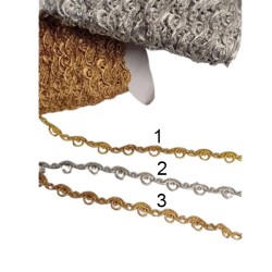 Χρυσή τρέσα 1cm σε 3 χρώματα Χρυσή τρέσα 1cm σε 3 χρώματα