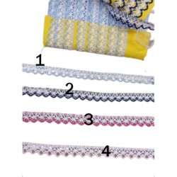 δαντέλα  χρωματιστή βαμβακερή  1cm