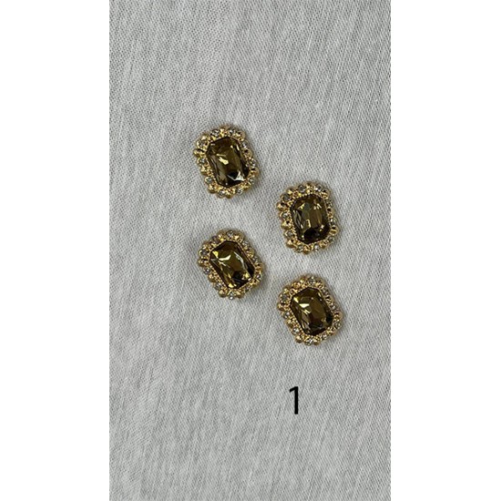 Μεταλλικό κουμπί με στράς  (97422)