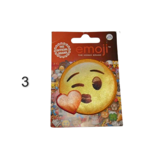 Θερμοκολλητικά Μοτίφ Emoji 6 cm σε 3 χρώματα (110577)