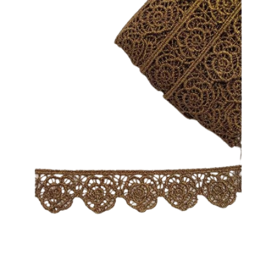 Λασε δαντέλα  σκουρο χρυσο 3cm ()