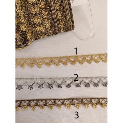 Λεπτή μεταλλική  δαντέλα 1cm