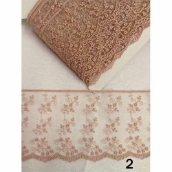 Δαντέλα γαλλική σαντιγί με σχέδιο λουλούδια 8cm σε 3 χρώματα