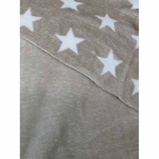 fleece beige stars (φαρδος 1,5) ()