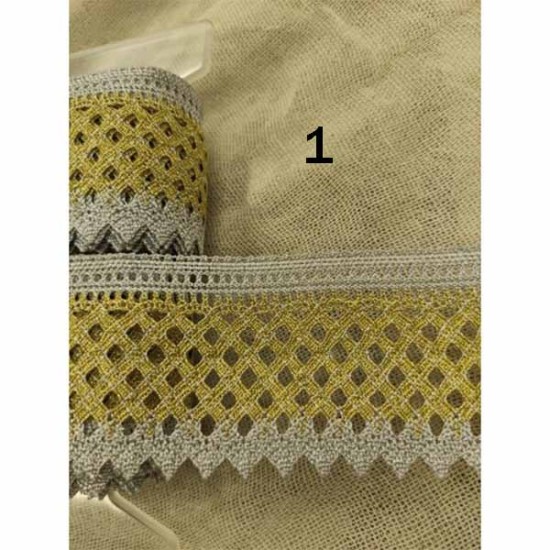 Δαντέλα κεντήματος Φ 5,5 cm σε 2 χρώματα ()