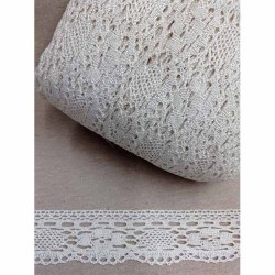 Βαμβακερή δαντέλα εκρού 4cm Βαμβακερή δαντέλα εκρού 4cm