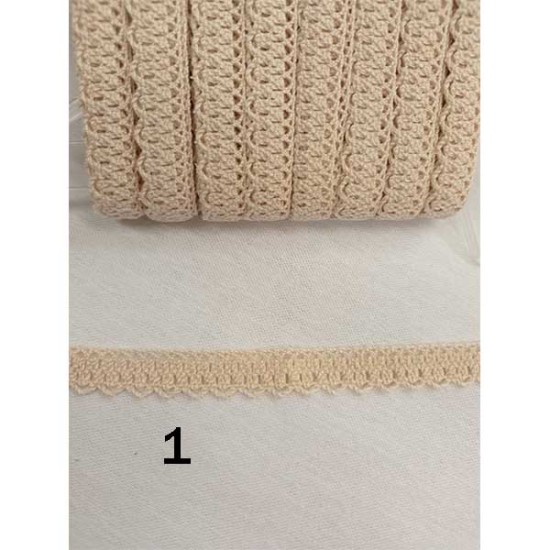 Δαντέλα βαμβάκι 0.50cm σε 2 χρώματα ()