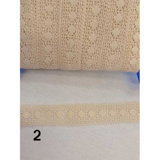 δαντέλα ατραντέ  2,5cm σε 2 χρώματα (103678)