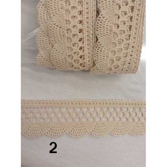 Δαντέλα Βαμβακερή 3.50cm σε 2 χρώματα (103682)