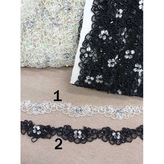 Οργαντίνα με παγιέτα τρέσα 2cm ()