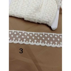 Δαντέλα με Πουά σχέδιο 3cm σε 3 χρώματα