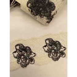 Ασπρόμαυρη δαντέλα κυπούρ 7 cm