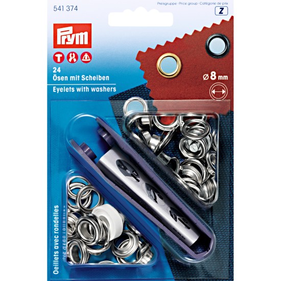 Ατσάλινα μπουντούζια Prym 8,0 mm, ασημί-χρυσό ()