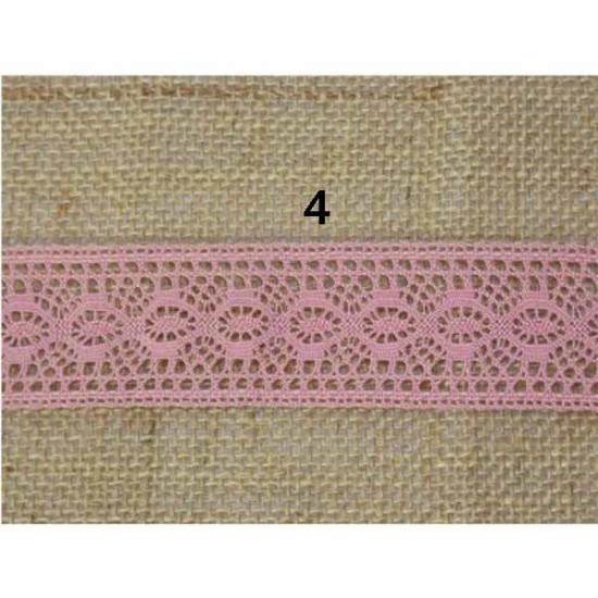 Δαντέλα βαμβακερή τύπου ατραντέ (4 χρώματα) 4cm (98485)