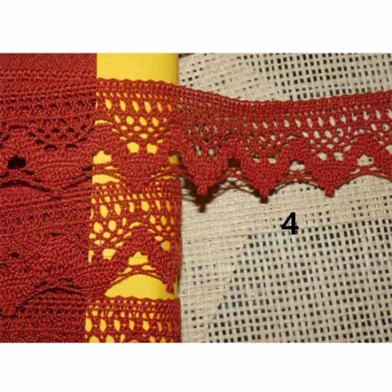 Δαντέλα βαμβακερή σε 4 χρώματα 3,5cm (103813)