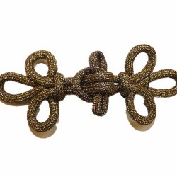 Κούμπωμα διακοσμητικό με κορδόνι μπρονζέ