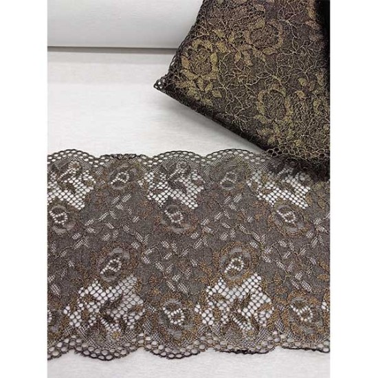 Δαντέλα με χρυσό κέντημα 10cm (105800)