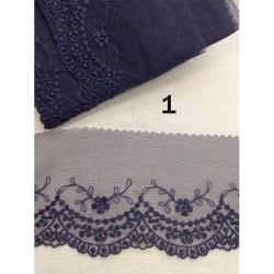 Δαντέλα σαντιγί Με Κέντημα Λουλουδιών (6 χρώματα) 6,5cm