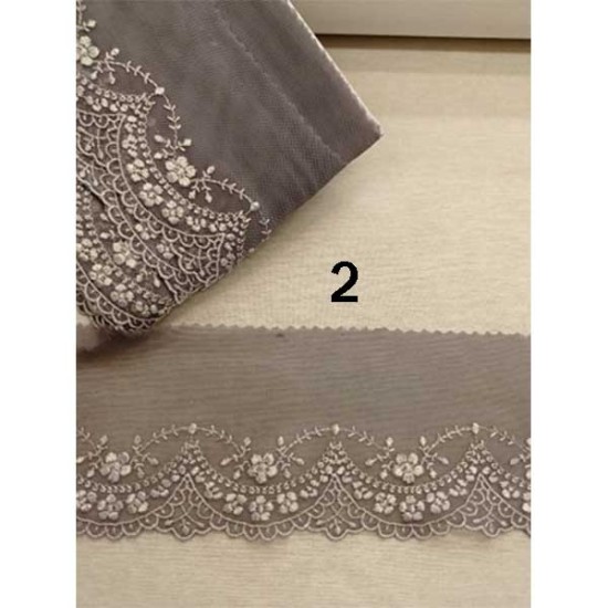 Δαντέλα σαντιγί Με Κέντημα Λουλουδιών (6 χρώματα) 6,5cm (105996)