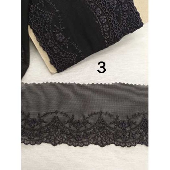 Δαντέλα σαντιγί Με Κέντημα Λουλουδιών (6 χρώματα) 6,5cm (105997)