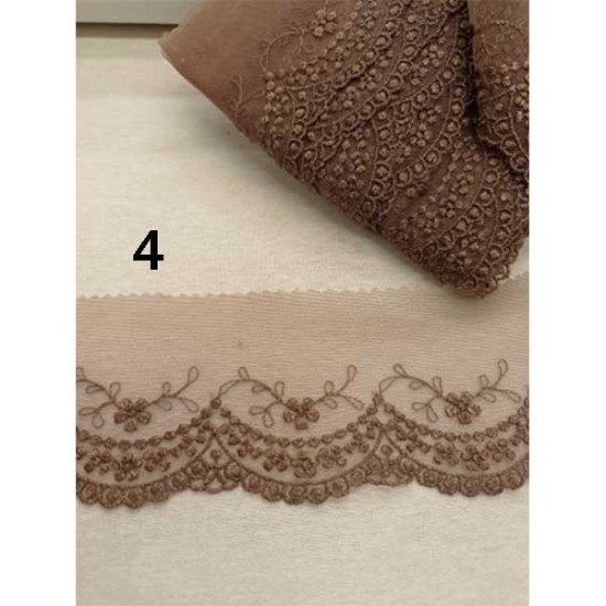 Δαντέλα σαντιγί Με Κέντημα Λουλουδιών (6 χρώματα) 6,5cm (105998)