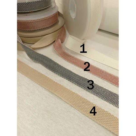 Βαμβακερή κορδέλα 18mm σε 4 χρώματα ()