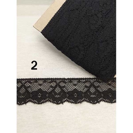 Δαντέλα ελαστική  σε 5 χρώματα Φ 3cm (81992)