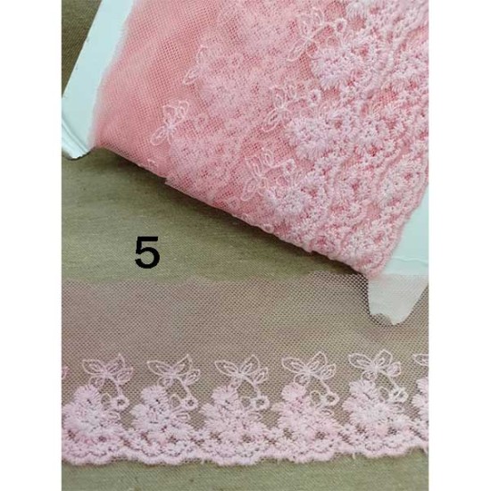 Γαλλική δαντέλα σαντιγί 6cm (6 χρώματα) (105805)