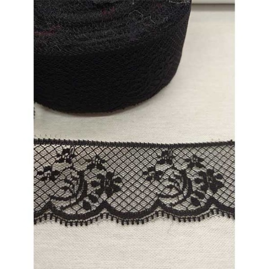 Δαντέλα Μαύρη νάιλον  4cm  ()