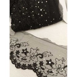 Δαντέλα γαλλική σαντιγί  με στράς 10cm