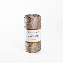 HobbyTrend Macrame 077-L – Ανοιχτό Γκρι με Ασημί Glitter | Στάθης Κουμπιά