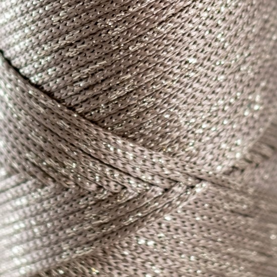 HobbyTrend Macrame 077-L – Ανοιχτό Γκρι με Ασημί Glitter | Στάθης Κουμπιά (116404)