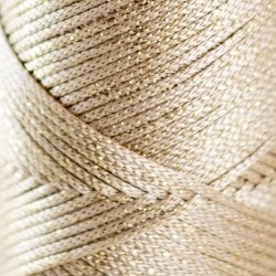 HobbyTrend Macrame Glitter 031G – Μπεζ με Χρυσό Glitter