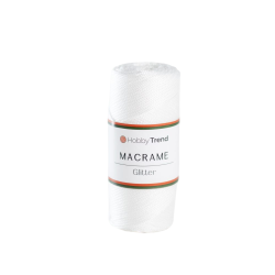 HobbyTrend Macrame Glitter 001P – Λευκό με Glitter