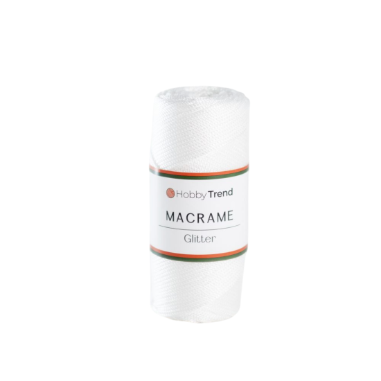 HobbyTrend Macrame Glitter 001P – Λευκό με Glitter ()