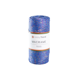HobbyTrend Macrame Multi 245MC – Μπλε με Πολύχρωμο Λούρεξ
