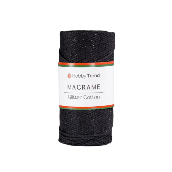 HobbyTrend Macrame Glitter Cotton 270-B - Μαύρο με Glitter () HobbyTrend Macrame Glitter Cotton 270-B - Μαύρο με Glitter ()