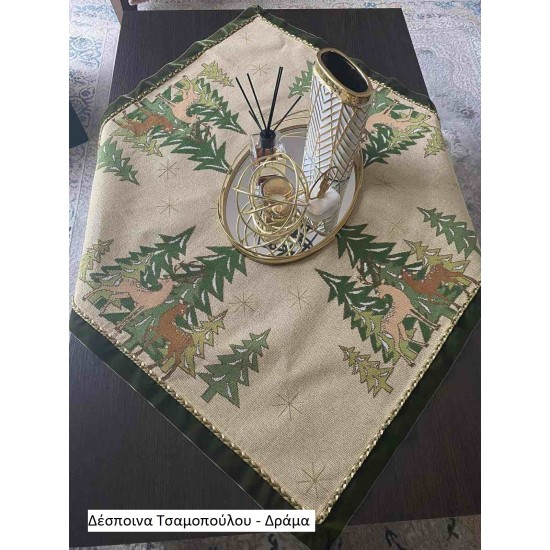 Χριστουγεννιάτικο σταμπωτό καρέ με χρώμα  Ν48 Ανθέμιο 0,95 x 0,95 m (110684)