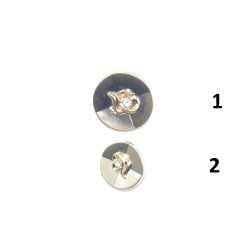 Μεταλλικό Κουμπί Στρογγυλό με Ανάγλυφο Τριαντάφυλλο & Διαμάντι