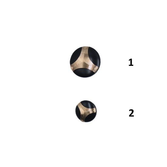 Κουμπί Στρογγυλό με Μαύρο Σχέδιο ()