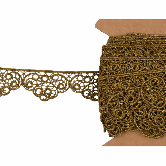 Λασέ δαντέλα χρυσή 5cm ()